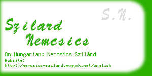 szilard nemcsics business card